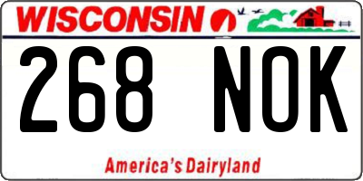 WI license plate 268NOK
