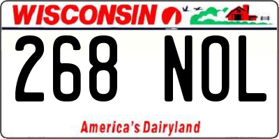WI license plate 268NOL