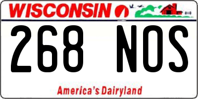WI license plate 268NOS