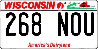 WI license plate 268NOU