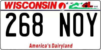 WI license plate 268NOY