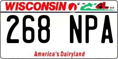 WI license plate 268NPA