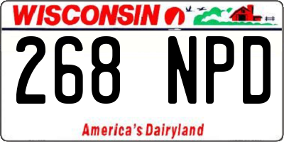WI license plate 268NPD