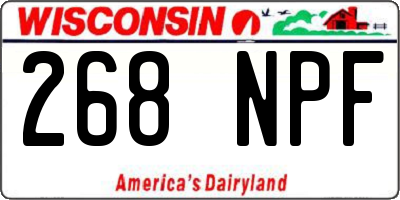WI license plate 268NPF