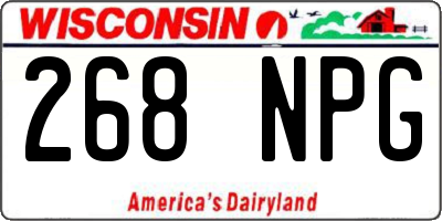 WI license plate 268NPG