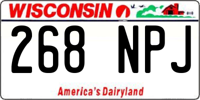WI license plate 268NPJ