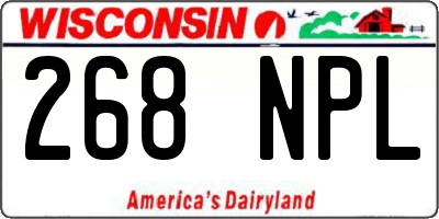 WI license plate 268NPL