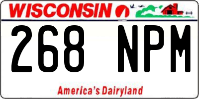 WI license plate 268NPM