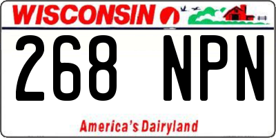 WI license plate 268NPN