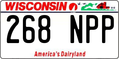 WI license plate 268NPP