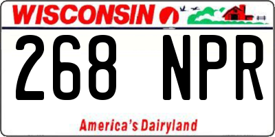 WI license plate 268NPR