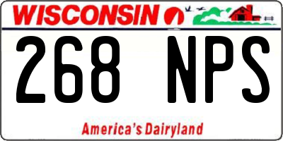 WI license plate 268NPS