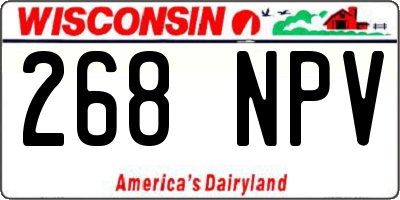 WI license plate 268NPV