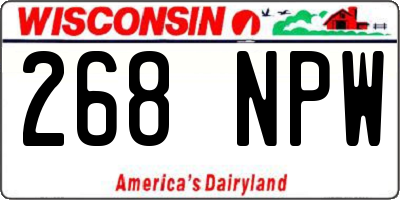 WI license plate 268NPW