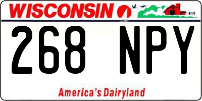 WI license plate 268NPY