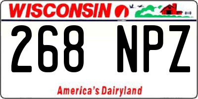 WI license plate 268NPZ