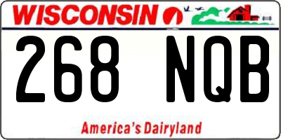 WI license plate 268NQB