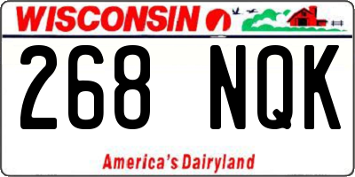 WI license plate 268NQK