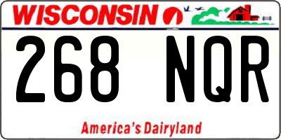 WI license plate 268NQR