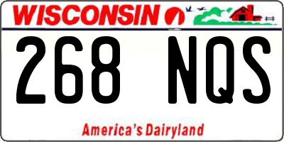 WI license plate 268NQS