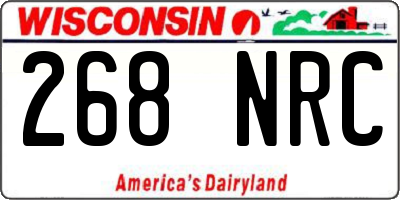 WI license plate 268NRC