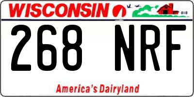 WI license plate 268NRF
