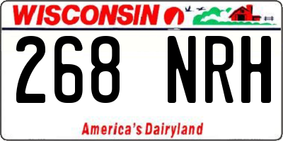 WI license plate 268NRH