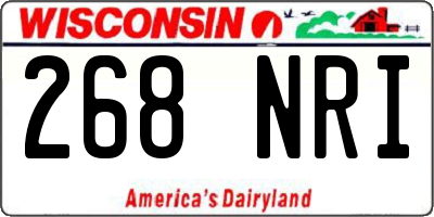 WI license plate 268NRI