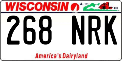 WI license plate 268NRK