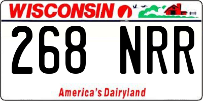 WI license plate 268NRR