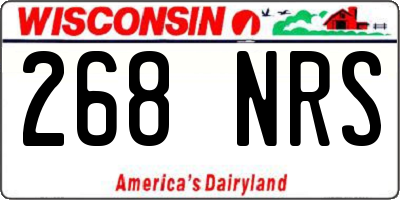 WI license plate 268NRS
