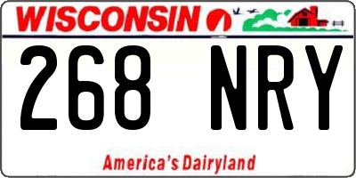 WI license plate 268NRY