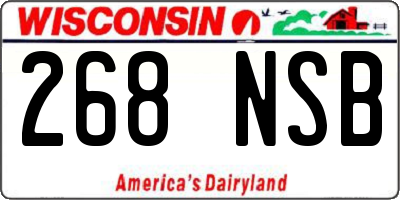 WI license plate 268NSB