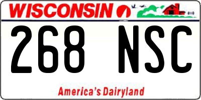 WI license plate 268NSC