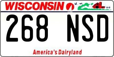 WI license plate 268NSD