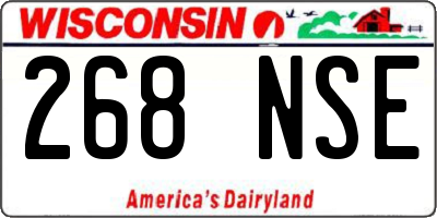 WI license plate 268NSE