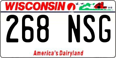 WI license plate 268NSG
