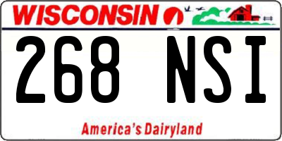 WI license plate 268NSI