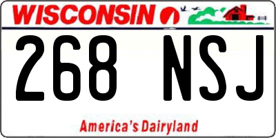 WI license plate 268NSJ