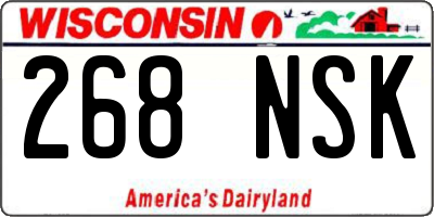 WI license plate 268NSK