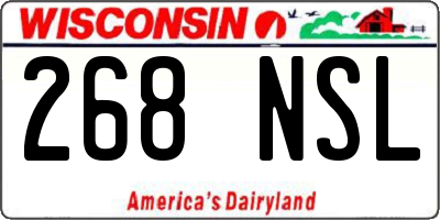 WI license plate 268NSL