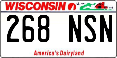 WI license plate 268NSN
