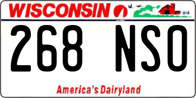 WI license plate 268NSO
