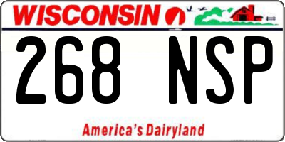 WI license plate 268NSP