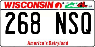 WI license plate 268NSQ