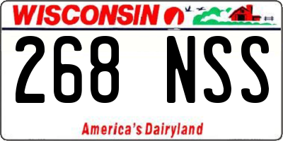 WI license plate 268NSS