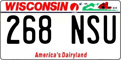WI license plate 268NSU