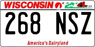 WI license plate 268NSZ