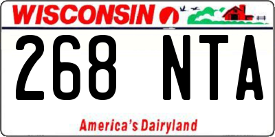 WI license plate 268NTA