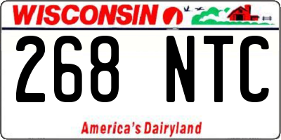 WI license plate 268NTC